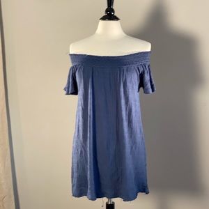 O’Neill, Sz M, off-the-shoulder sun dress, blue